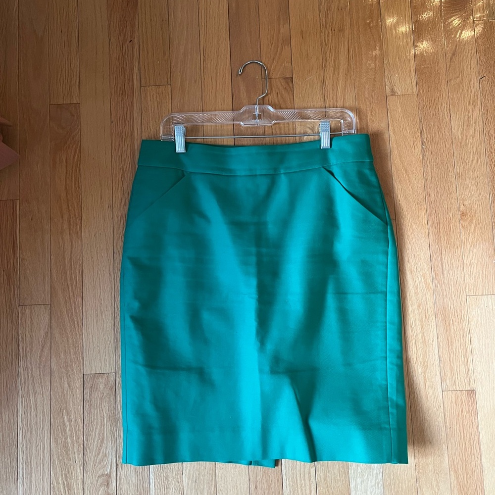Emerald Green J. Crew Factory Pencil Skirt